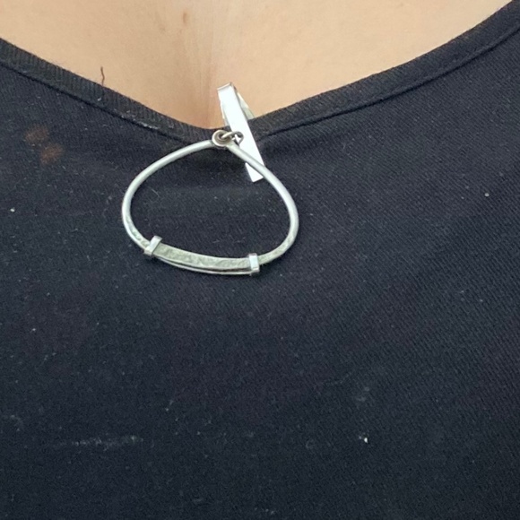 SWANK silver tone adjustable Loop Tie Tack Vintage Tie Formal Wear - Picture 2 of 5